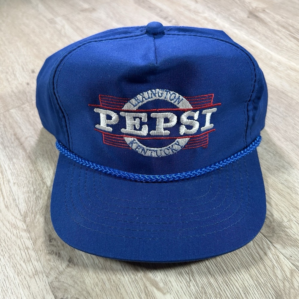 VTG 80s 90s Pepsi Snapback Hat Soda Lexington Kentucky Youngan Rope Blue Cap